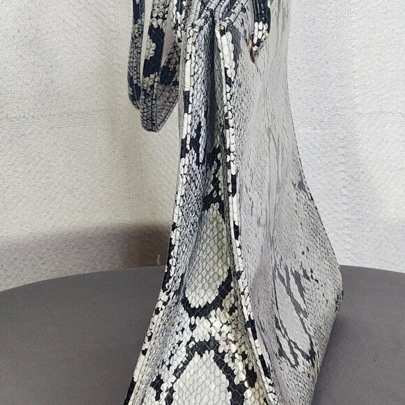 Nine West Vintage Faux Grey Black Snakeskin Bucket Bag with Matching Coin Purse - Picture 7 of 16